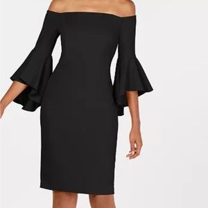 Calvin Klein Classic off shoulder dress. NWT